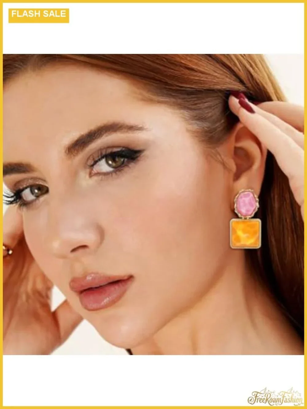 Asymmetrical Resin Acrylic Dangle Drop Earrings Boho Water Ripple Womens